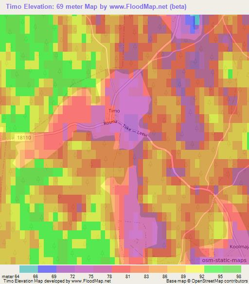 Timo,Estonia Elevation Map