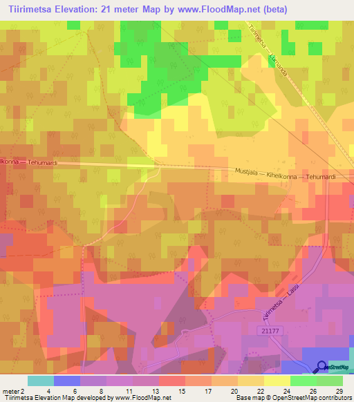 Tiirimetsa,Estonia Elevation Map