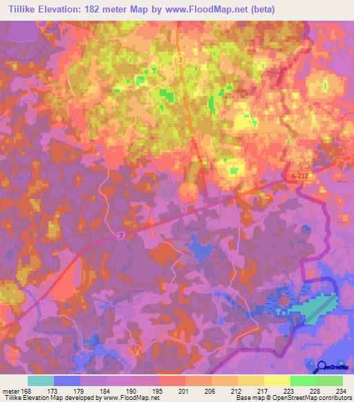 Tiilike,Estonia Elevation Map
