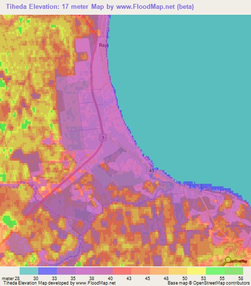 Tiheda,Estonia Elevation Map