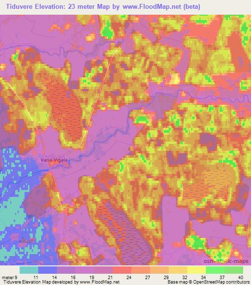 Tiduvere,Estonia Elevation Map