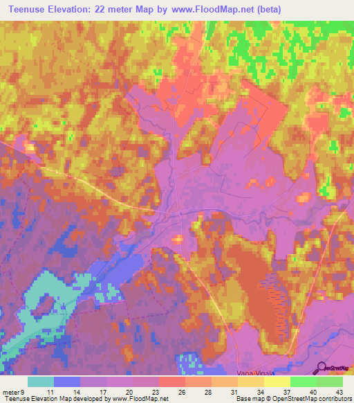 Teenuse,Estonia Elevation Map