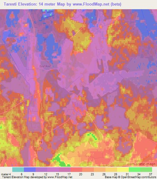Taresti,Estonia Elevation Map