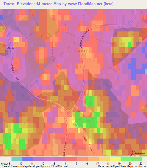 Taresti,Estonia Elevation Map