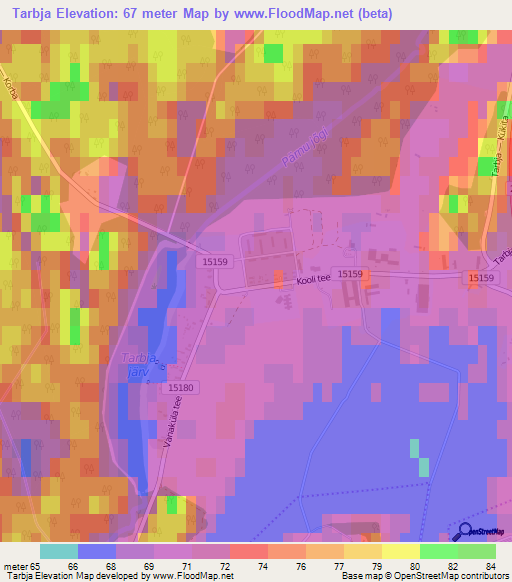 Tarbja,Estonia Elevation Map