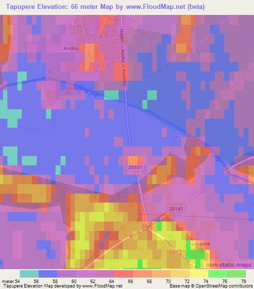 Tapupere,Estonia Elevation Map