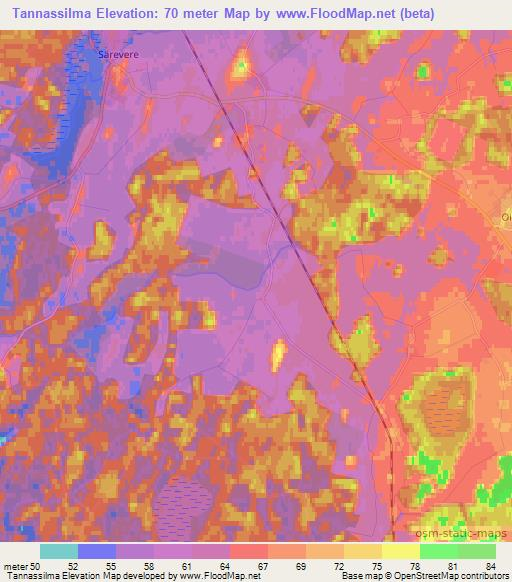 Tannassilma,Estonia Elevation Map