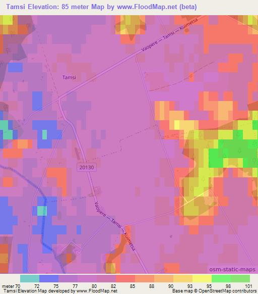 Tamsi,Estonia Elevation Map
