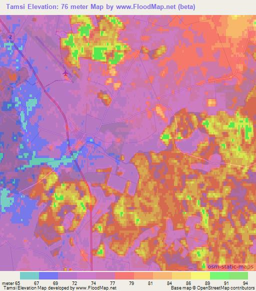 Tamsi,Estonia Elevation Map
