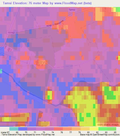 Tamsi,Estonia Elevation Map