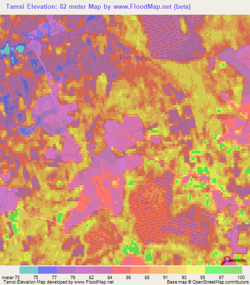 Tamsi,Estonia Elevation Map
