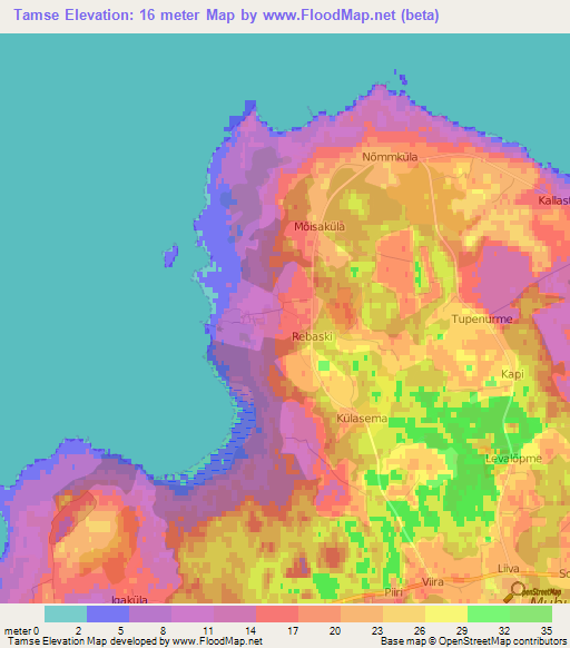 Tamse,Estonia Elevation Map