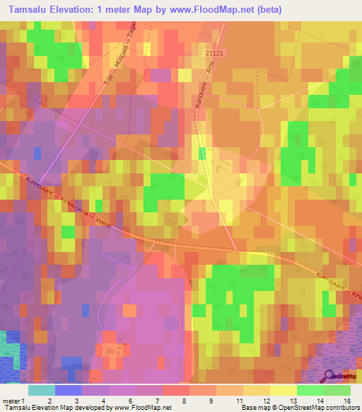 Tamsalu,Estonia Elevation Map