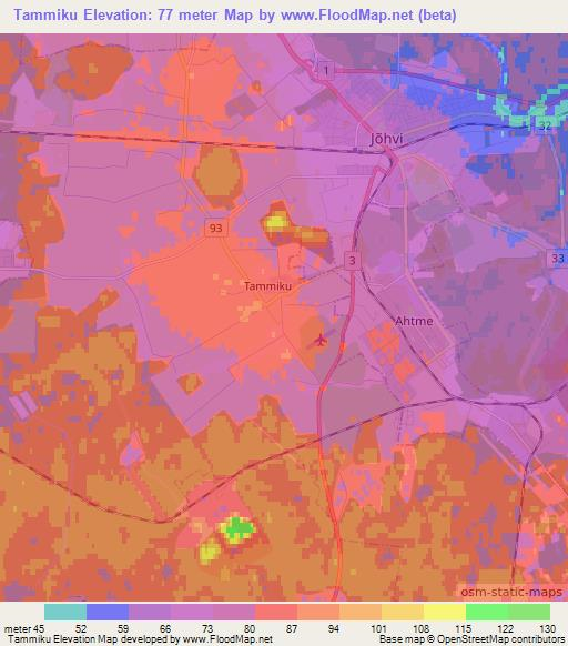 Tammiku,Estonia Elevation Map