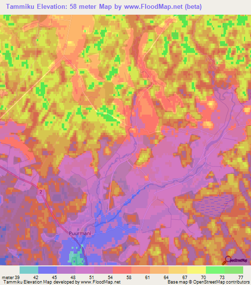 Tammiku,Estonia Elevation Map