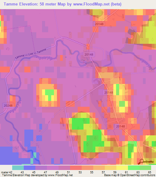 Tamme,Estonia Elevation Map
