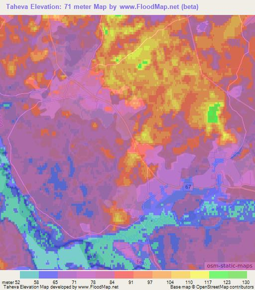 Taheva,Estonia Elevation Map
