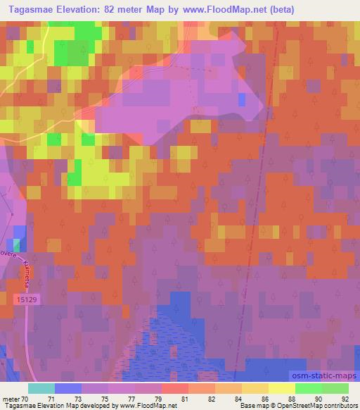 Tagasmae,Estonia Elevation Map
