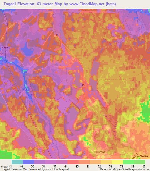 Tagadi,Estonia Elevation Map