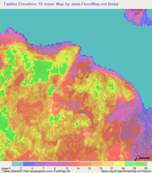 Taaliku,Estonia Elevation Map