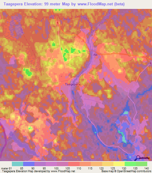 Taagepera,Estonia Elevation Map