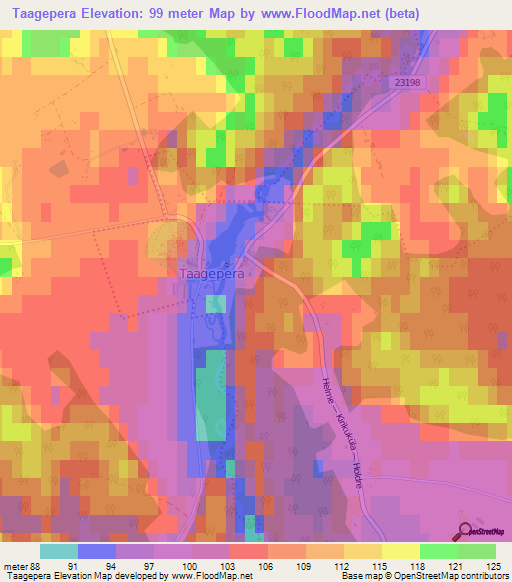 Taagepera,Estonia Elevation Map