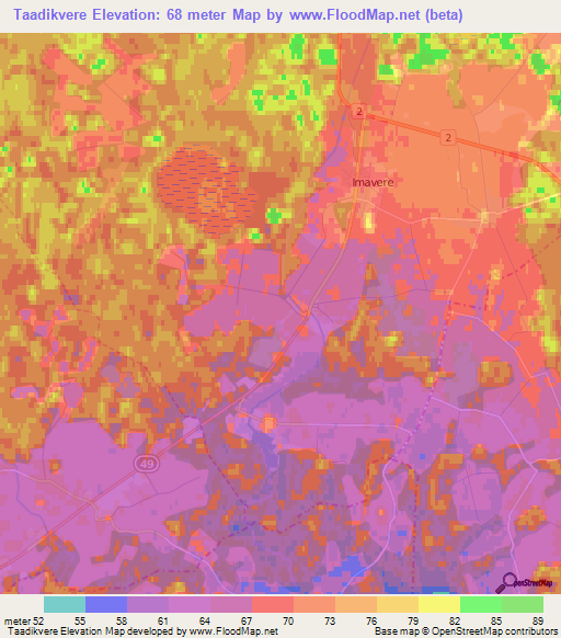 Taadikvere,Estonia Elevation Map