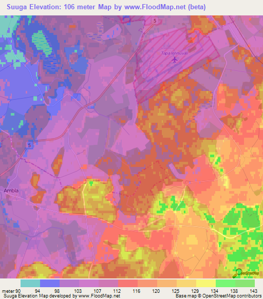 Suuga,Estonia Elevation Map