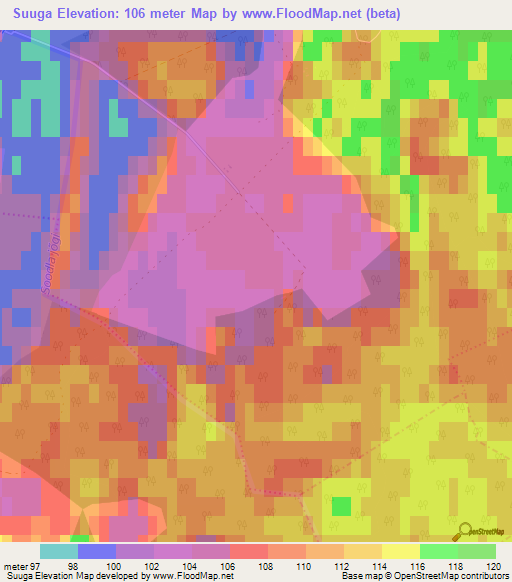 Suuga,Estonia Elevation Map