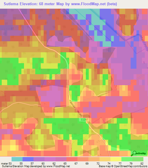 Sutlema,Estonia Elevation Map