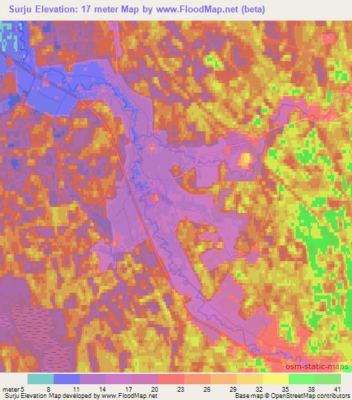 Surju,Estonia Elevation Map