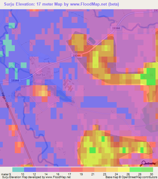 Surju,Estonia Elevation Map
