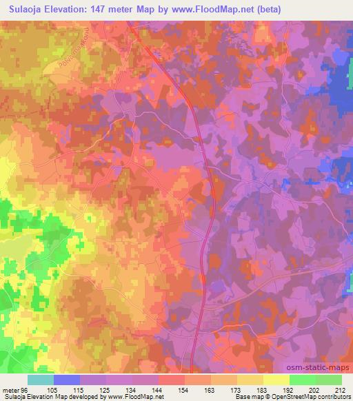 Sulaoja,Estonia Elevation Map