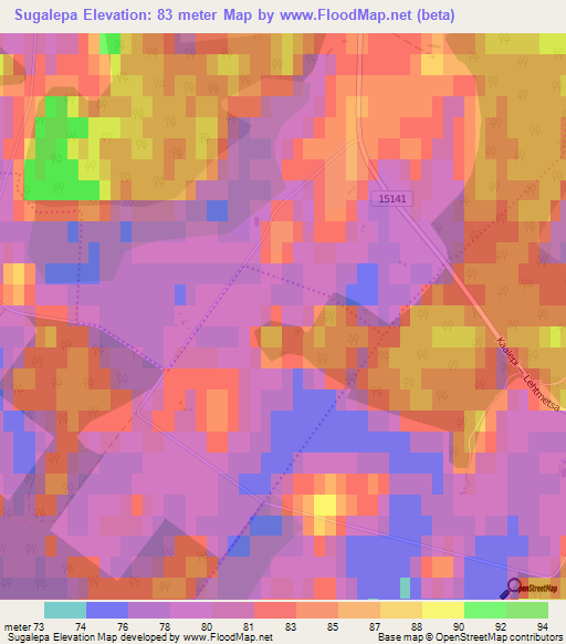 Sugalepa,Estonia Elevation Map