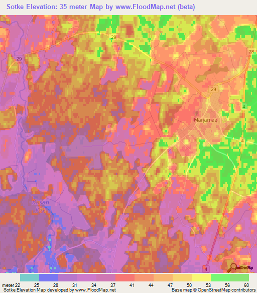 Sotke,Estonia Elevation Map