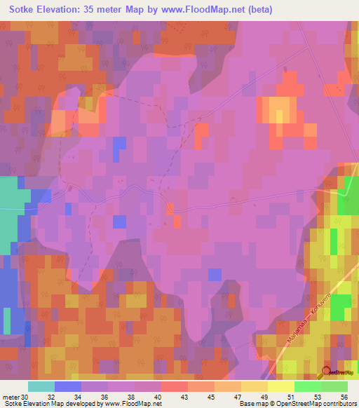 Sotke,Estonia Elevation Map