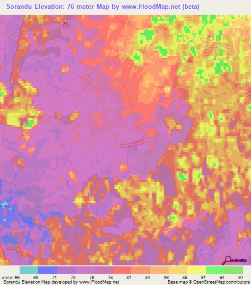 Sorandu,Estonia Elevation Map