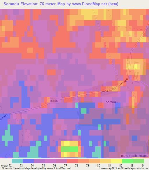 Sorandu,Estonia Elevation Map