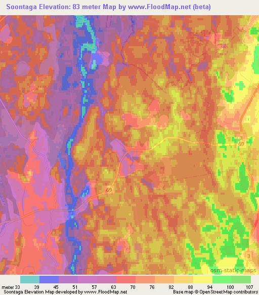 Soontaga,Estonia Elevation Map