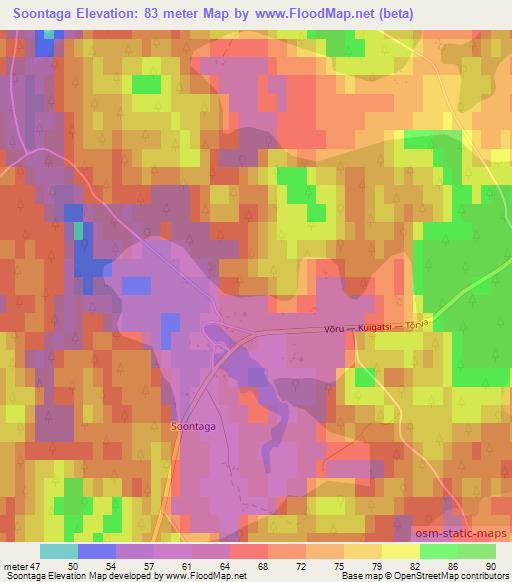 Soontaga,Estonia Elevation Map