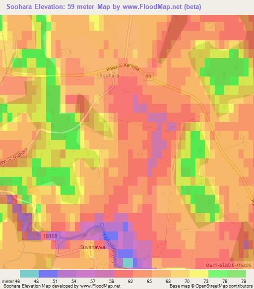 Soohara,Estonia Elevation Map