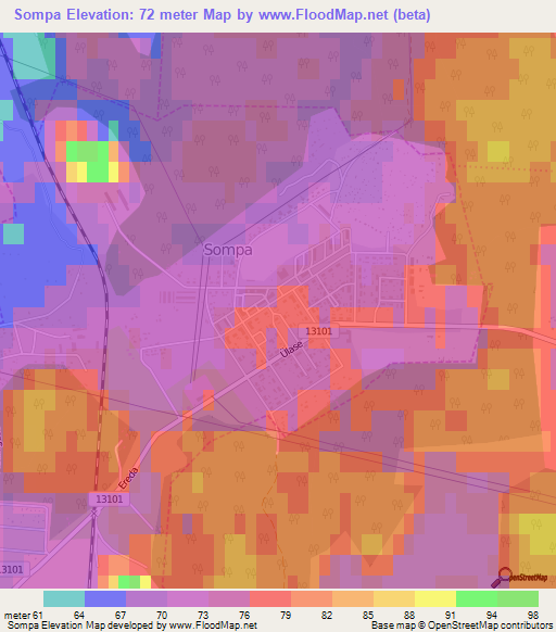 Sompa,Estonia Elevation Map