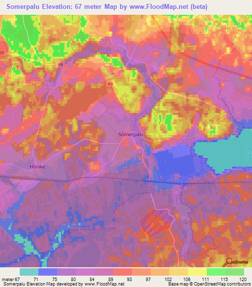 Somerpalu,Estonia Elevation Map