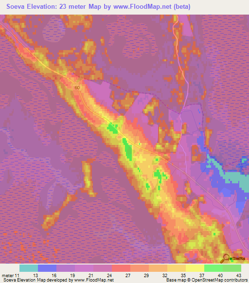 Soeva,Estonia Elevation Map