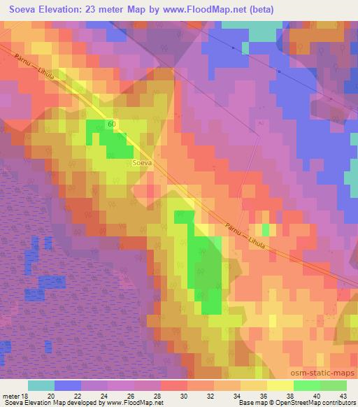Soeva,Estonia Elevation Map