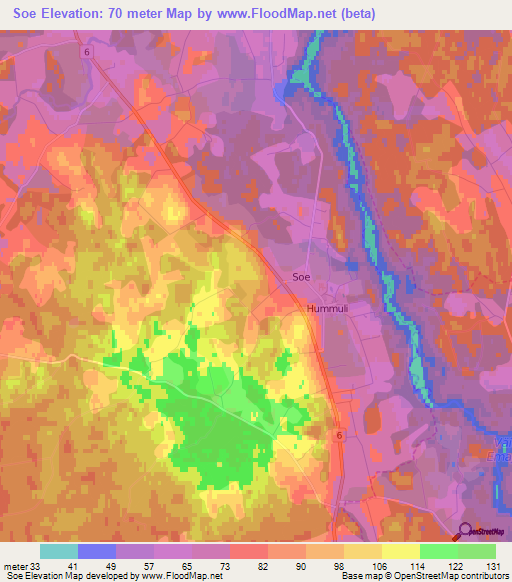 Soe,Estonia Elevation Map