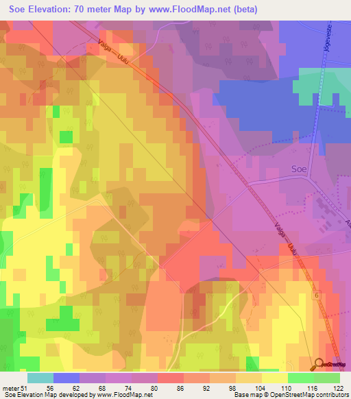 Soe,Estonia Elevation Map