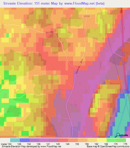 Sirvaste,Estonia Elevation Map