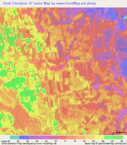 Sirtsi,Estonia Elevation Map