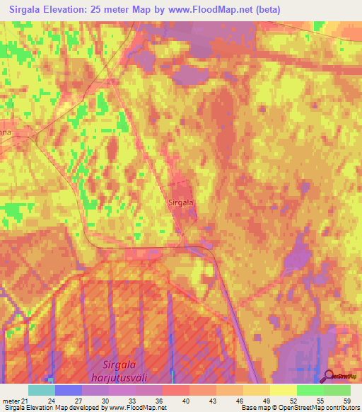 Sirgala,Estonia Elevation Map